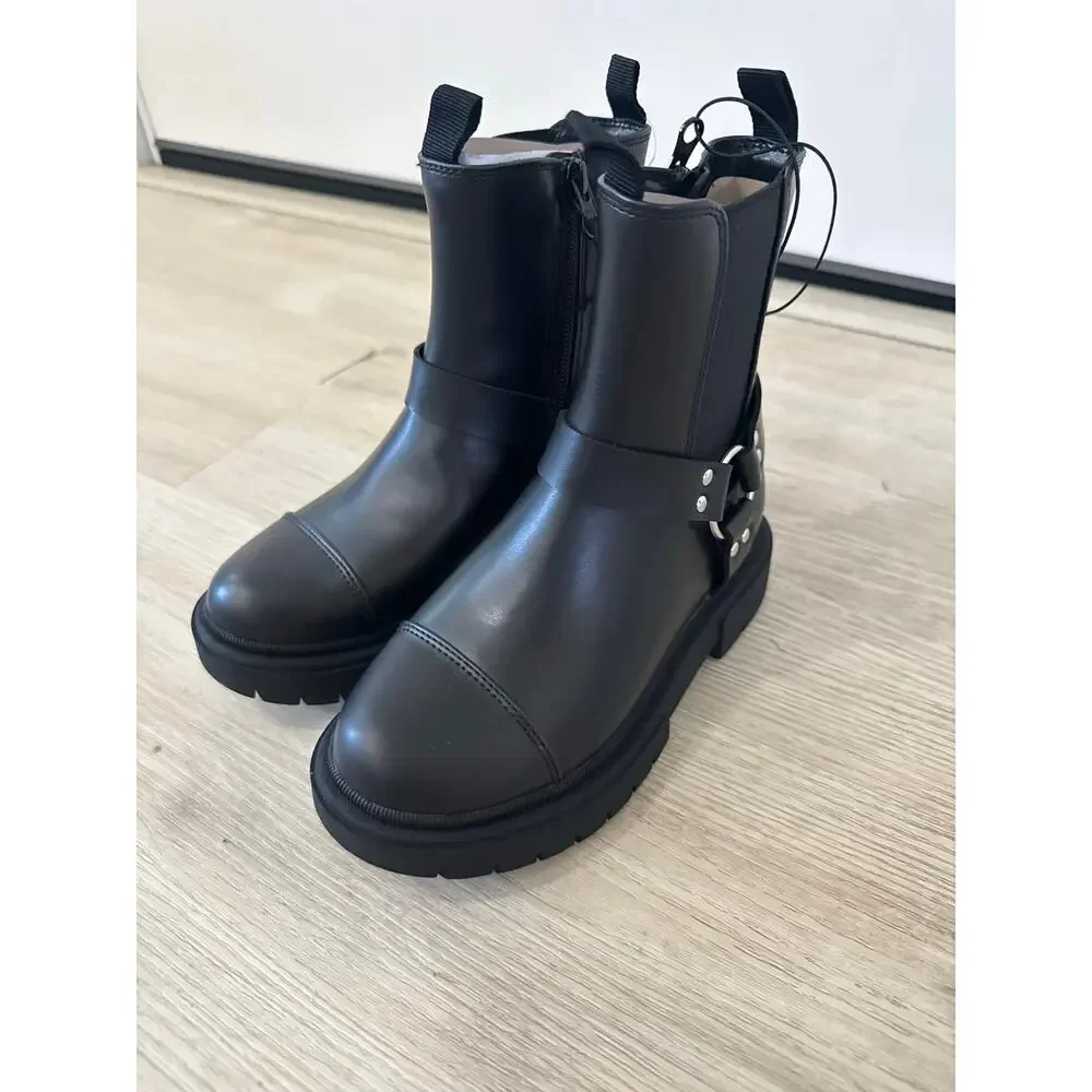Art Class Crosby Harness Moto Boots Black Western Biker Boots Youth 13 Big Kids